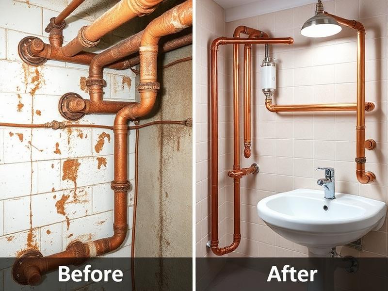 Before and after pipe renovation